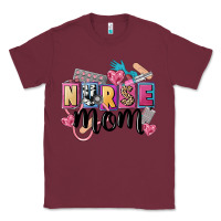Burgundy nurse mom Classic Tee - FaDigitalArtStudio
