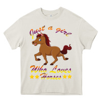 Cream Just a girl who loves horses Heavy Core Tee - Bettercallsaul