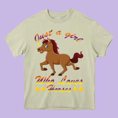Just A Girl Who Loves Horses Heavy Core Tee Designed By Bettercallsaul