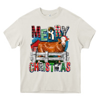 Cream merry christmas simmental cow Heavy Core Tee - FaDigitalArtStudio