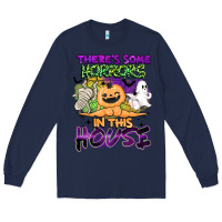 Navy theres some horrors in this house Long Sleeve Tee - BarkalooDesign