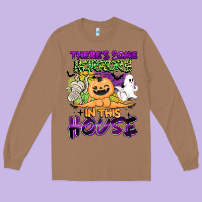 Theres Some Horrors In This House Long Sleeve Tee Designed By Barkaloodesign