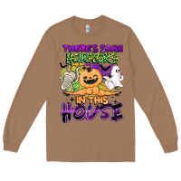 Toasted Coconut theres some horrors in this house Long Sleeve Tee - BarkalooDesign