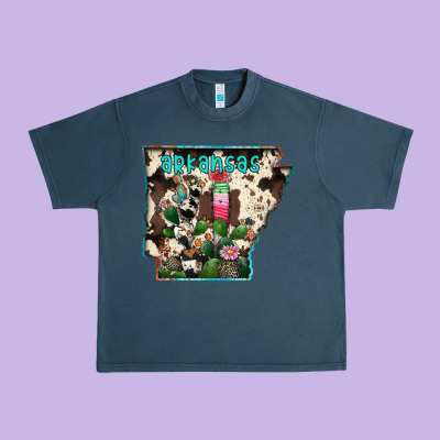 Arkansas Map Urban Heavy Tee Designed By Racoondesign