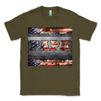 Army Green papa metal and american flag tumbler Classic Tee - BarkalooDesign