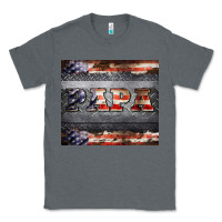 Charcoal Heather papa metal and american flag tumbler Classic Tee - BarkalooDesign