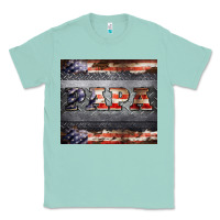 Seafoam papa metal and american flag tumbler Classic Tee - BarkalooDesign