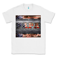 White papa metal and american flag tumbler Classic Tee - BarkalooDesign