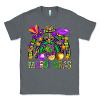Charcoal Heather Mardi Gras Rainbow Classic Tee - BundleAndBundleShop