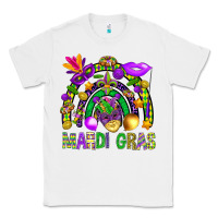 White Mardi Gras Rainbow Classic Tee - BundleAndBundleShop