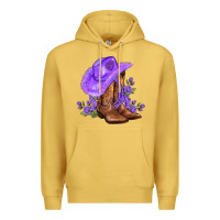 Antique Gold purple cowgirl  and roses Premium Hoodie - AdoDesignShop