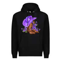 Black purple cowgirl  and roses Premium Hoodie - AdoDesignShop