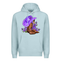 Blue Mist purple cowgirl  and roses Premium Hoodie - AdoDesignShop