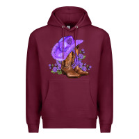 Burgundy purple cowgirl  and roses Premium Hoodie - AdoDesignShop