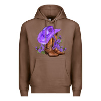 Chestnut purple cowgirl  and roses Premium Hoodie - AdoDesignShop
