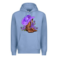 Colony Blue purple cowgirl  and roses Premium Hoodie - AdoDesignShop