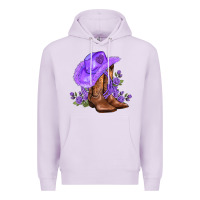 Lilac purple cowgirl  and roses Premium Hoodie - AdoDesignShop