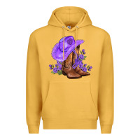 Purple Cowgirl  And Roses Premium Hoodie | Teevron