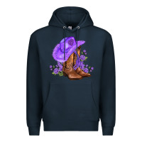 Navy purple cowgirl  and roses Premium Hoodie - AdoDesignShop