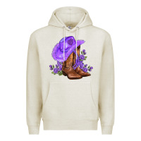 Oatmeal Heather purple cowgirl  and roses Premium Hoodie - AdoDesignShop