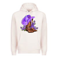 Pale Pink purple cowgirl  and roses Premium Hoodie - AdoDesignShop