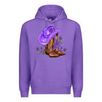 Purple purple cowgirl  and roses Premium Hoodie - AdoDesignShop