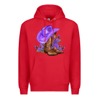 Red purple cowgirl  and roses Premium Hoodie - AdoDesignShop