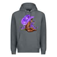 Rock purple cowgirl  and roses Premium Hoodie - AdoDesignShop