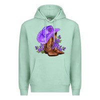 Seafoam purple cowgirl  and roses Premium Hoodie - AdoDesignShop