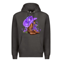 Smoke purple cowgirl  and roses Premium Hoodie - AdoDesignShop
