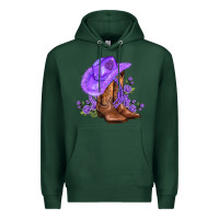Sports Green purple cowgirl  and roses Premium Hoodie - AdoDesignShop
