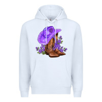 White purple cowgirl  and roses Premium Hoodie - AdoDesignShop