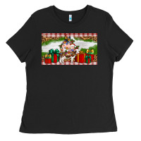 Black Stocked christmas farm Ladies Tee - Artiststas