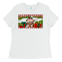 White Stocked christmas farm Ladies Tee - Artiststas
