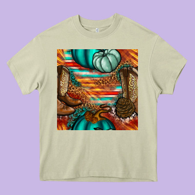 Western Thanksgiving Seamless Pattern Heavy Core Tee Designed By Bundleandbundleshop