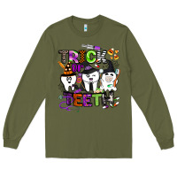 Army Green trick or teeth Long Sleeve Tee - BarkalooDesign