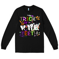 Black trick or teeth Long Sleeve Tee - BarkalooDesign