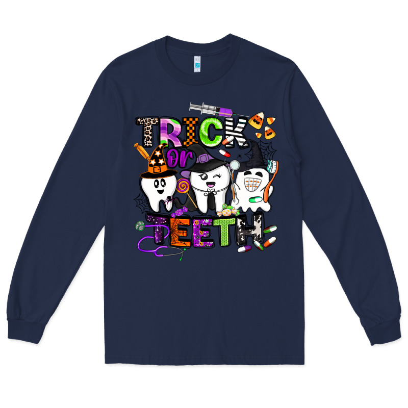 Trick Or Teeth Long Sleeve Tee by BarkalooDesign | Teevron