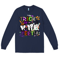 Navy trick or teeth Long Sleeve Tee - BarkalooDesign