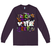 Plum trick or teeth Long Sleeve Tee - BarkalooDesign