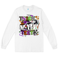 White trick or teeth Long Sleeve Tee - BarkalooDesign