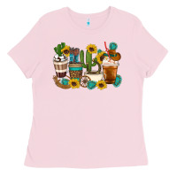 Bubblegum Pink Coffee cups Ladies Tee - Artiststas