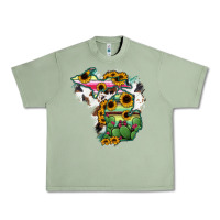 Oil Green Cowhide Michigan map Urban Heavy Tee - RanaPortraitStore