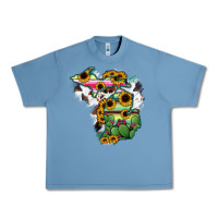 Pebble Blue Cowhide Michigan map Urban Heavy Tee - RanaPortraitStore