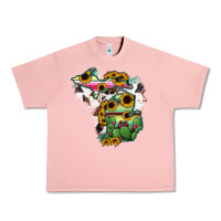 Salmon Cowhide Michigan map Urban Heavy Tee - RanaPortraitStore