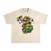 Cowhide Michigan Map Urban Heavy Tee | Teevron