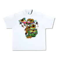 White Cowhide Michigan map Urban Heavy Tee - RanaPortraitStore