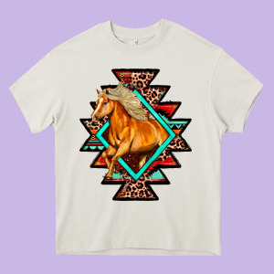 Aztec Symbol With Horse Heavy Core Tee Designed By Fadigitalartstudio