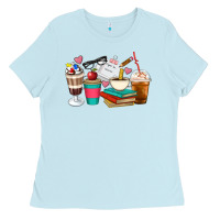 Baby Blue Teacher Coffee Cups Ladies Tee - Artiststas