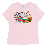 Bubblegum Pink Teacher Coffee Cups Ladies Tee - Artiststas